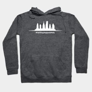 Fab Things Happen in Philly Skyline-white Hoodie